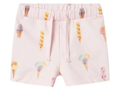 Lyserøde shorts med isprint og bindebånd fra Name It 13243230 ballerina